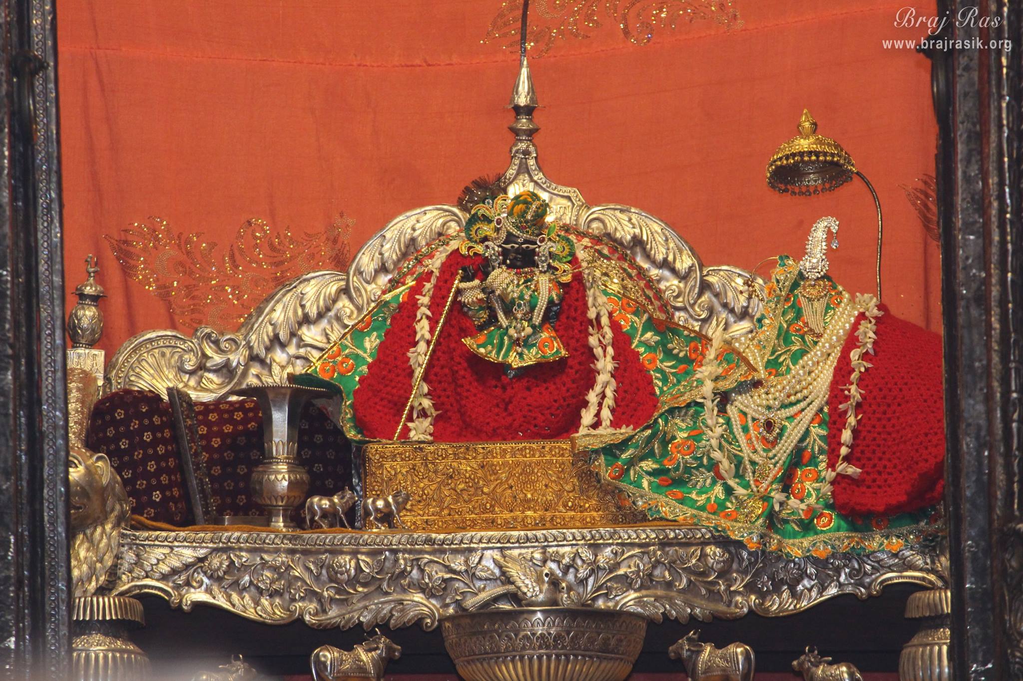 Shri Radharaman Ji at a distance.