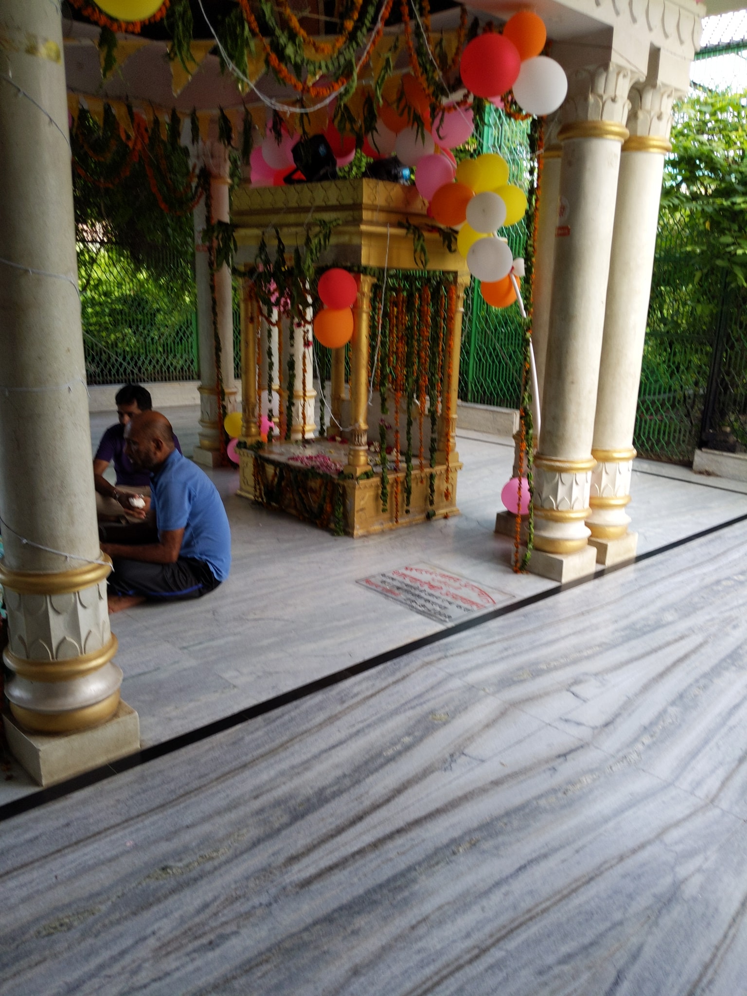 Seating place of Harivansh Mahaprabhu inside Sewa Kunj