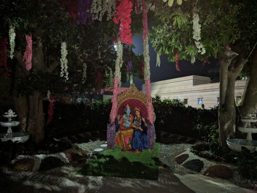 Darshan of Radha Krishna Jhulan Leela in evening in Prem Mandir