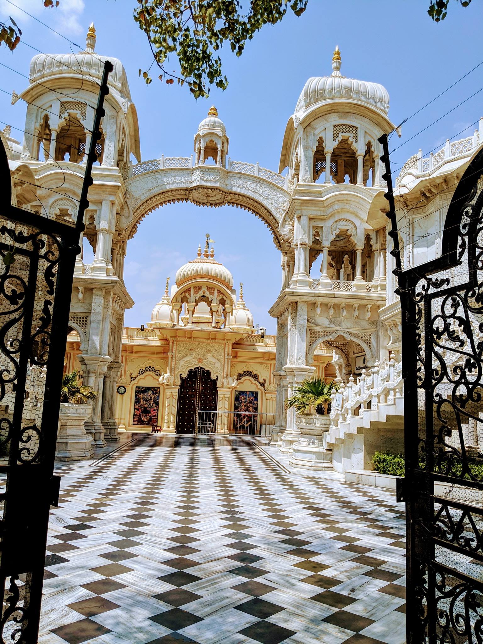 Beautiful view of Krishna Balram Temple, Vrindavan ISKCON
