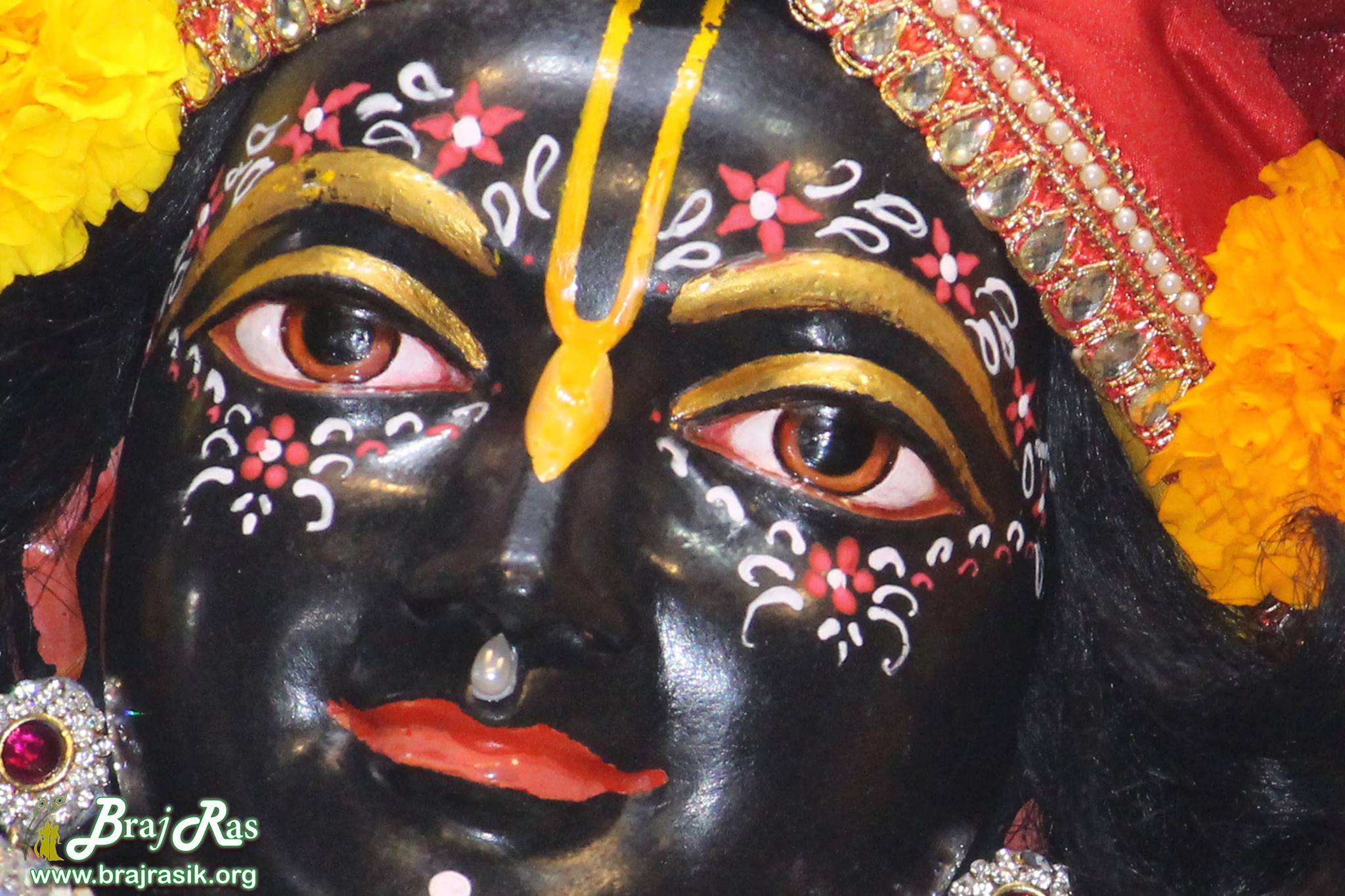 Beautiful Closeup of Shri Krishna in Krishna Balram Temple, Vrindavan ISKCON