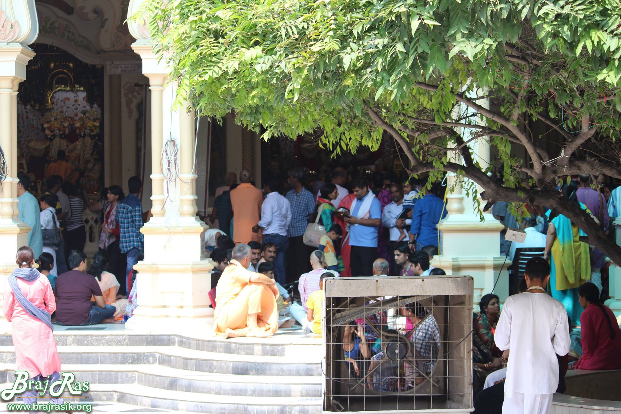 View of courtyard in Krishna Balram Temple, Vrindavan ISKCON