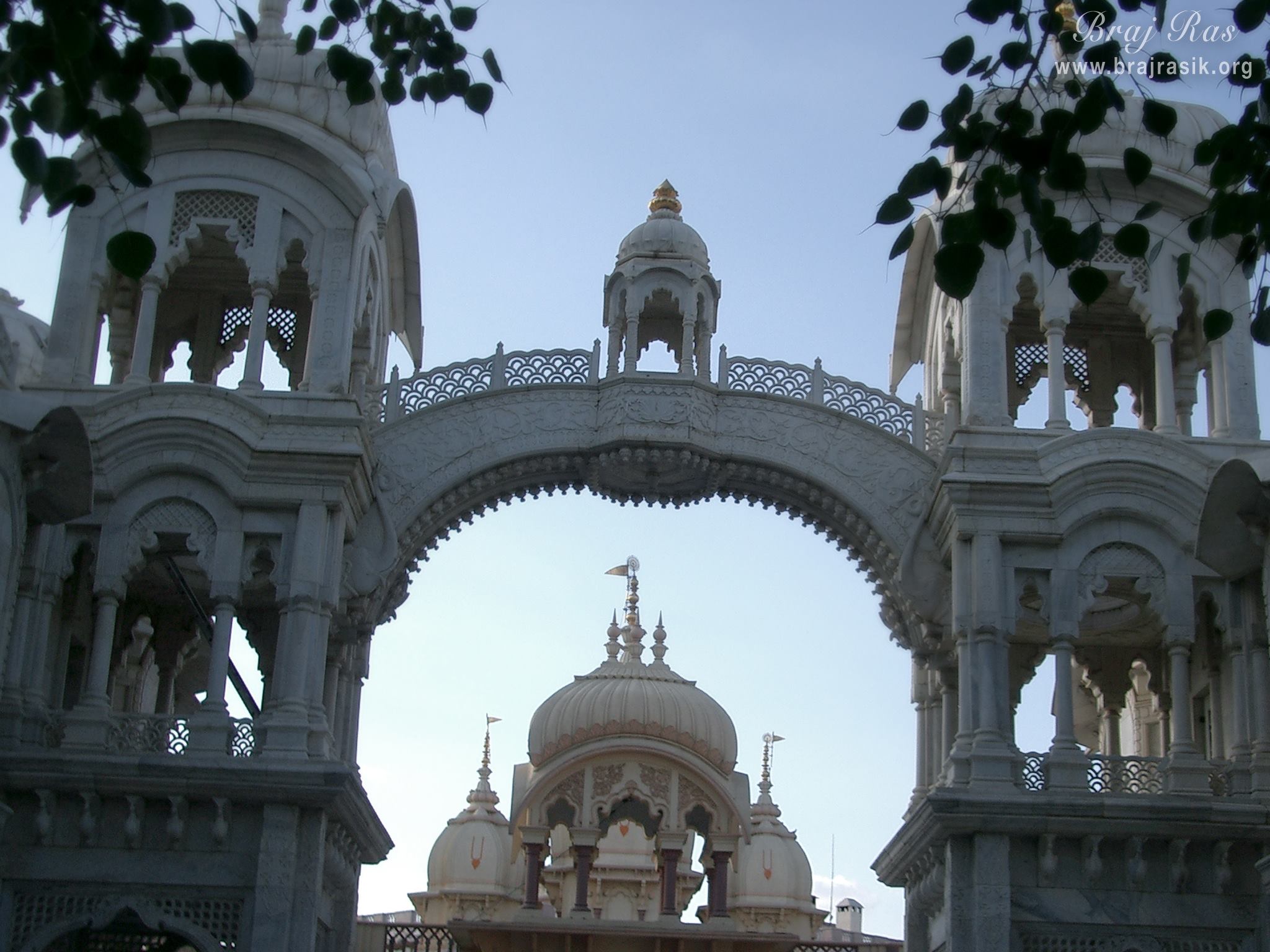 View of temple beauty in Krishna Balram Temple, Vrindavan ISKCON