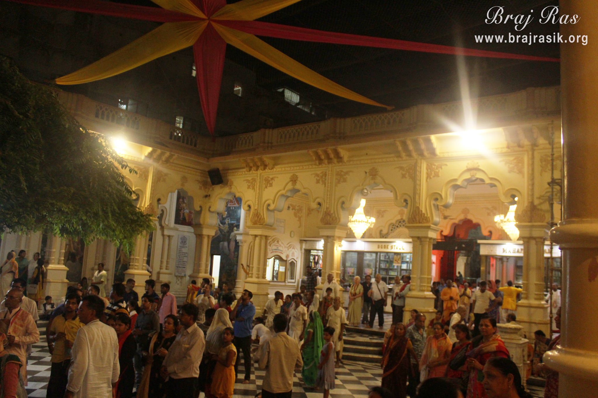 Inside courtyard view of Krishna Balram Temple, Vrindavan ISKCON