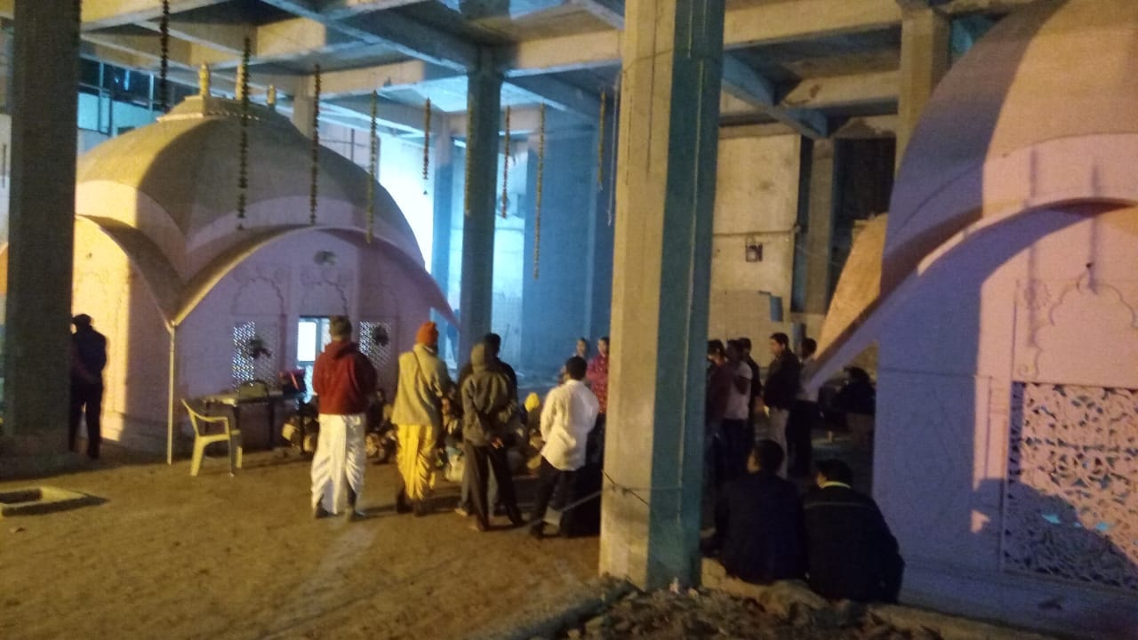 Distant view of Shri Roop Goswami Bhajan Kutir at Shri Radha Damodar Temple, Vrindavan