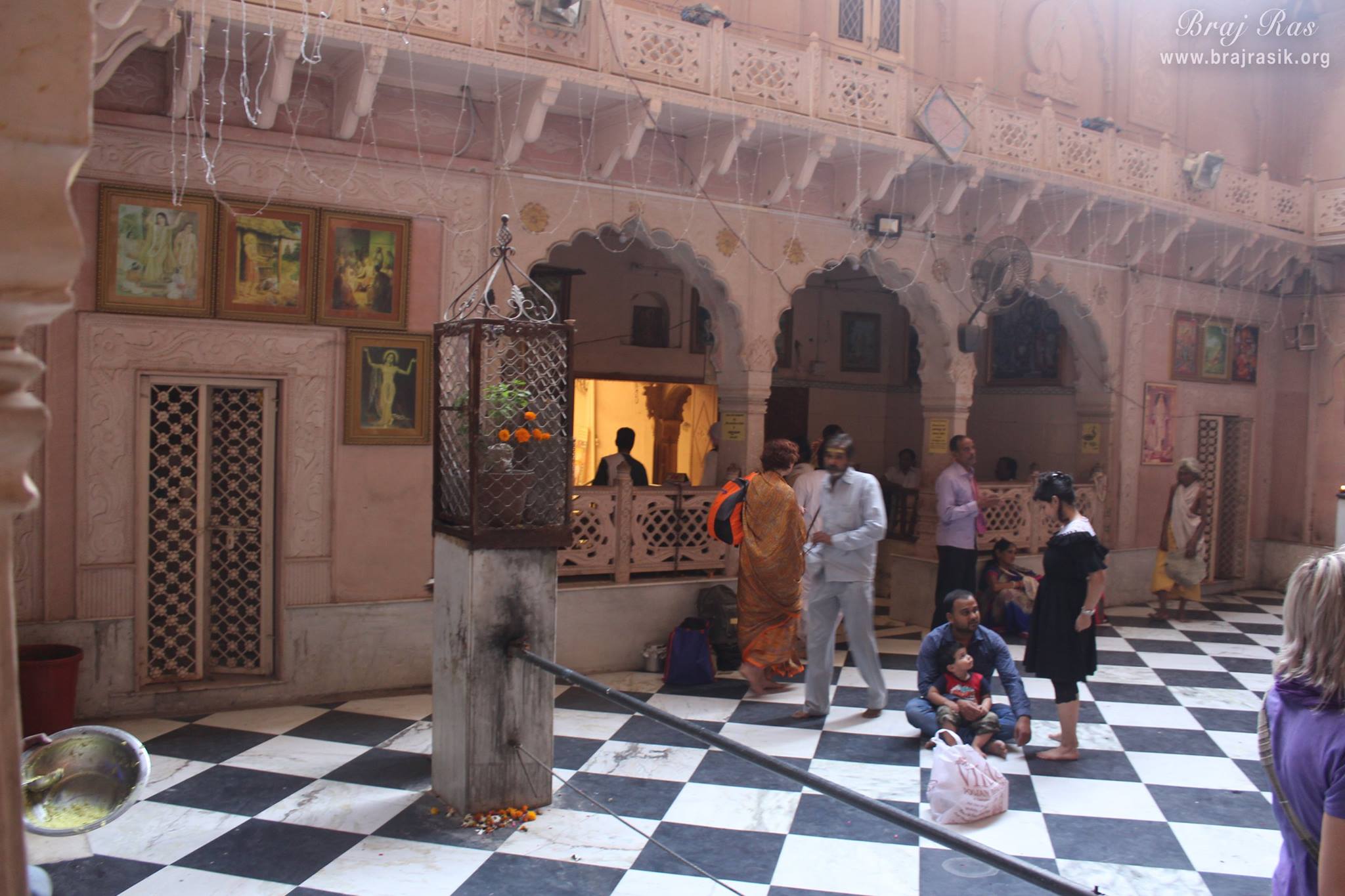View of courtyard at Shri Radha Damodar Temple, Vrindavan