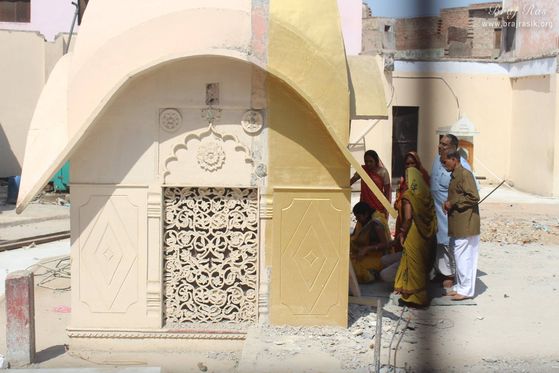 Side view of bhajan kutir of Shri Roop Goswami at Shri Radha Damodar Temple, Vrindavan
