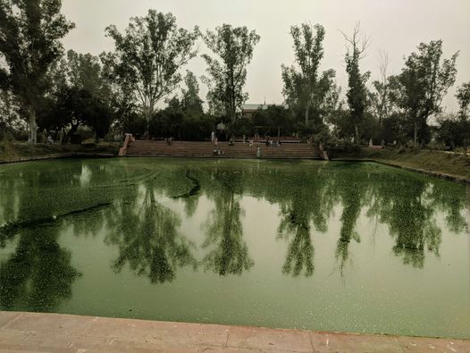 Beautiful view of water pond at Teira/Tera Kadamb or Ter Kadam - Nandgaun