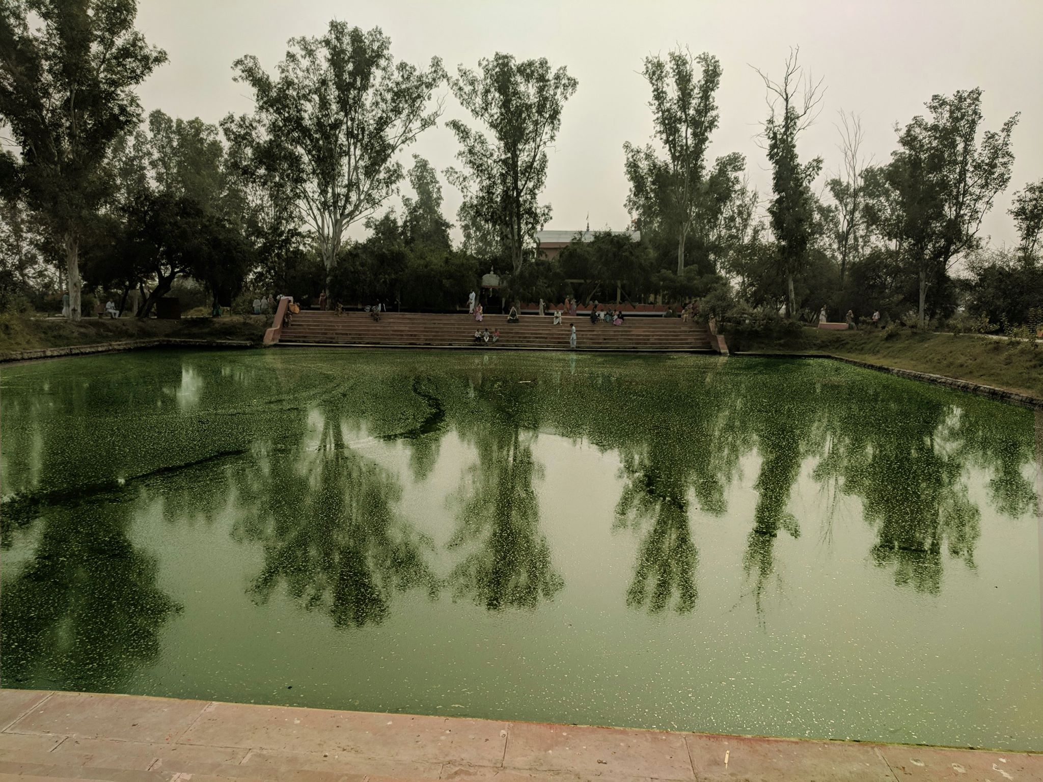 Beautiful view of water pond at Teira/Tera Kadamb or Ter Kadam - Nandgaun