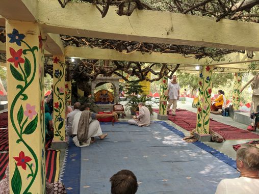 View of devotees inside Teira/Tera Kadamb or Ter Kadam - Nandgaun