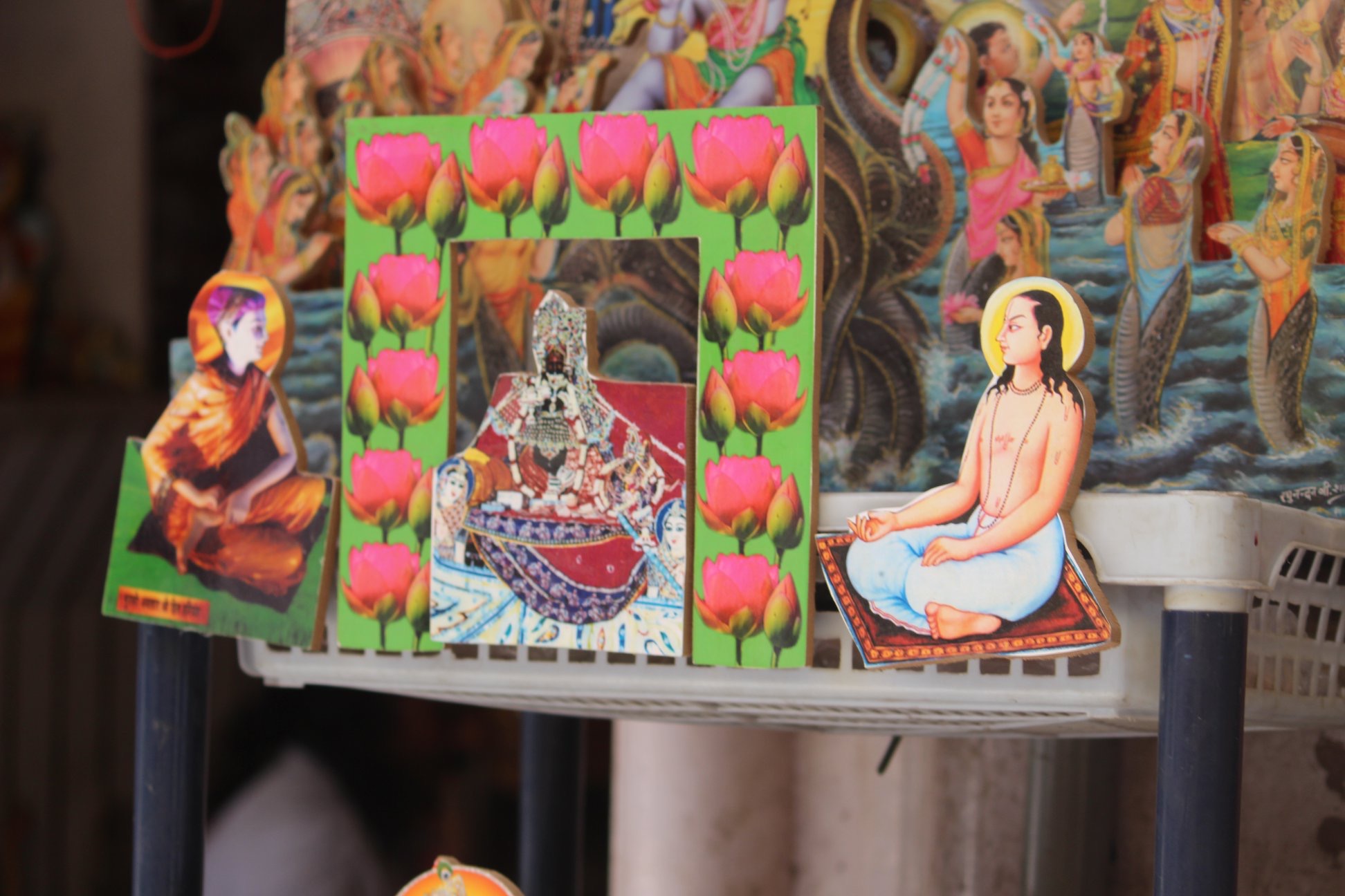 Cutout of Shri Hit Harivansh Mahaprabhu, Sewak Ji, Radha Vallabh Lal, Radha Krishna at Vrindavan 