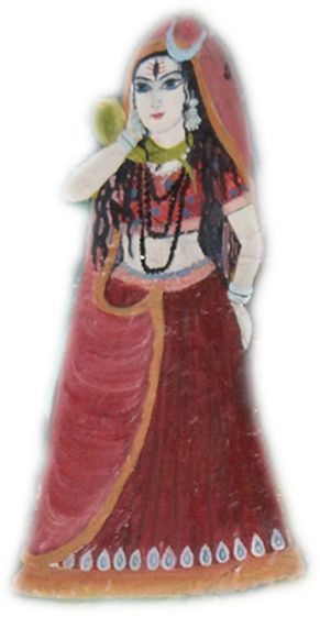 Cropped painting of Lord Shiva in a gopi form at Shri Gopeshwar or Gopishwar Mahadev, Vrindavan