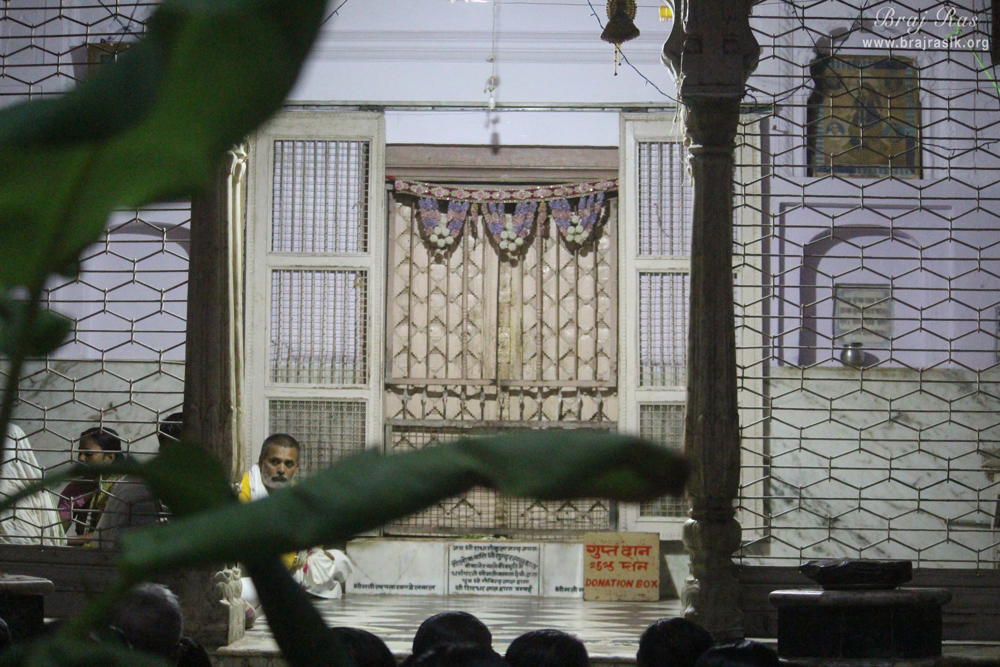 View of inside door yet to be opened for darshan of Shri Radha Gokulananda Temple, Vrindavan