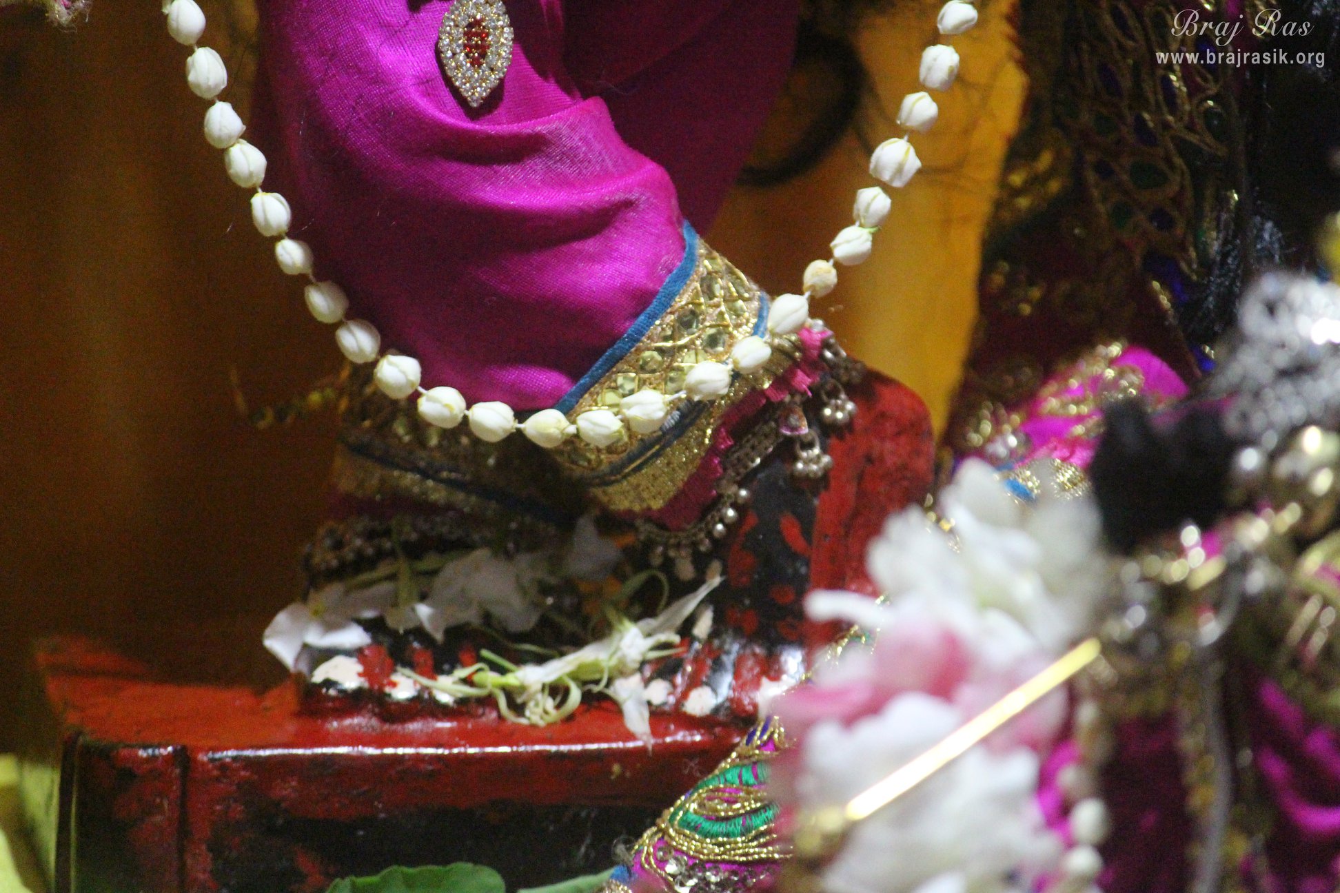Charan darshan of Shri Krishna at Shri Radha Gokulananda Temple, Vrindavan