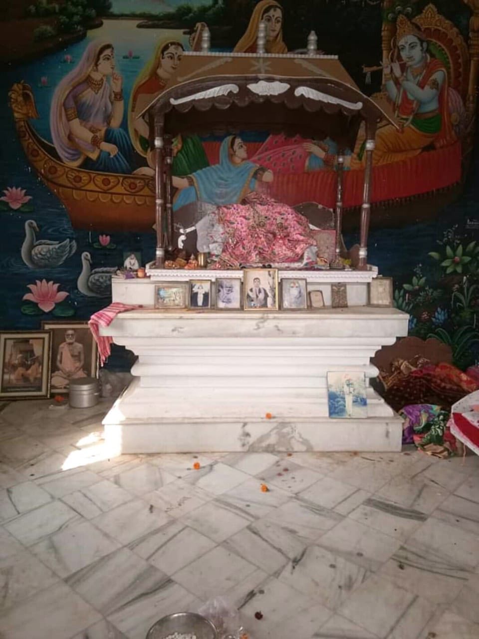Distant darshan of Shri Radha Krishna in Temple of Lalita Sakhi at Uncha Gaon - Lalita Sakhi's Village