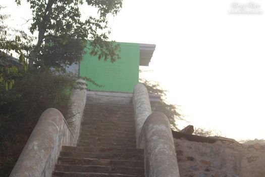 View of stairs going upward to the temple of Lalita Sakhi at Uncha Gaon - Lalita Sakhi's Village