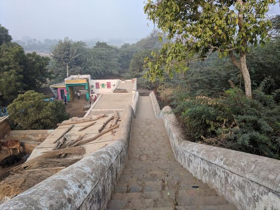 View of stairs from above Lalita Sakhi Temple in Uncha Gaon - Lalita Sakhi's Village
