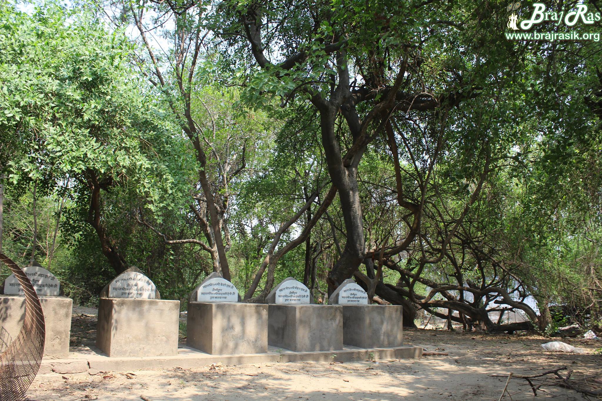 Samadhi area of Rasik Saints behind Maan Sarovar or Mana Sarovar, Vrindavan