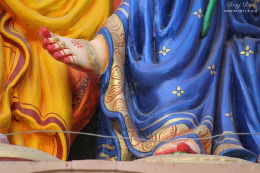 Closeup of Shri Radha's Lotus Feet at Rangeeli Mahal, Barsana