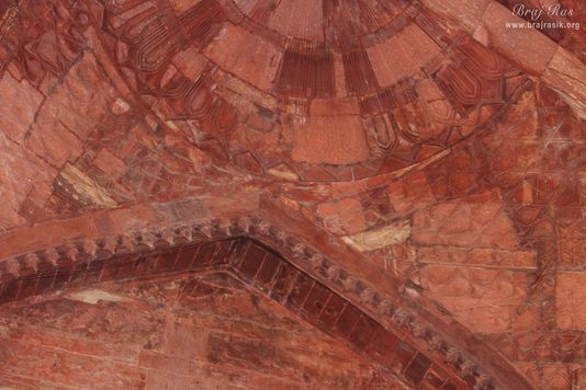 Inside view of dome of temple of Shri Govind Dev or Govinddev, Vrindavan