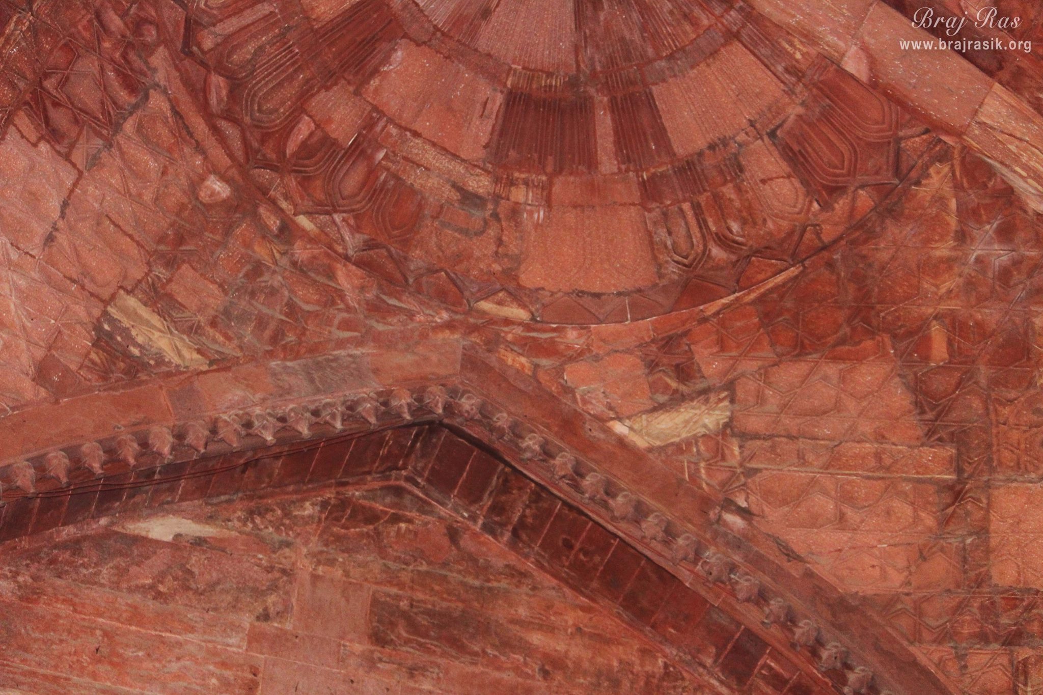 Inside view of dome of temple of Shri Govind Dev or Govinddev, Vrindavan