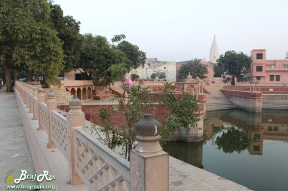 A celestial view of Prem Sarovar - Barsana