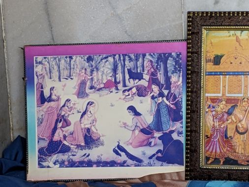 Painting of Shri Radha Krishna Van Vihar Leela at Uddhav Kyari, Nandgaon