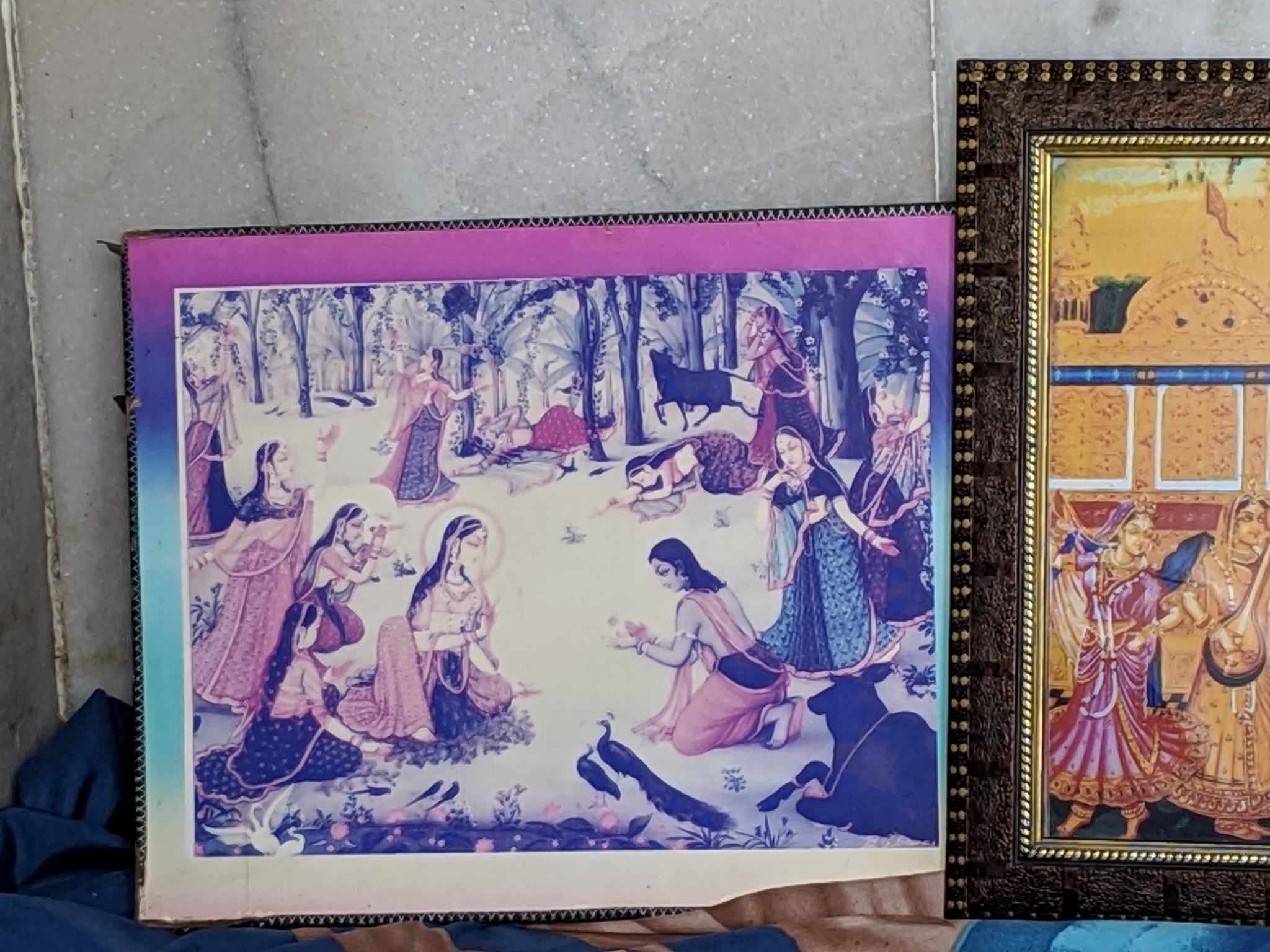 Painting of Shri Radha Krishna Van Vihar Leela at Uddhav Kyari, Nandgaon