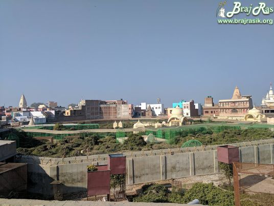 Top view of boundary between Sewa Kunj and Kishor Van, Vrindavan