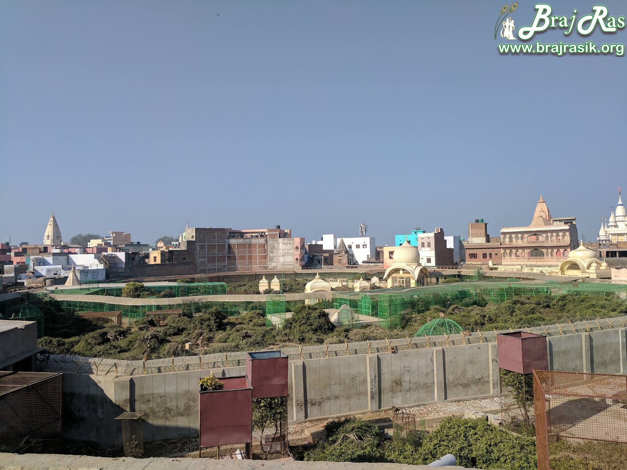 Top view of boundary between Sewa Kunj and Kishor Van, Vrindavan