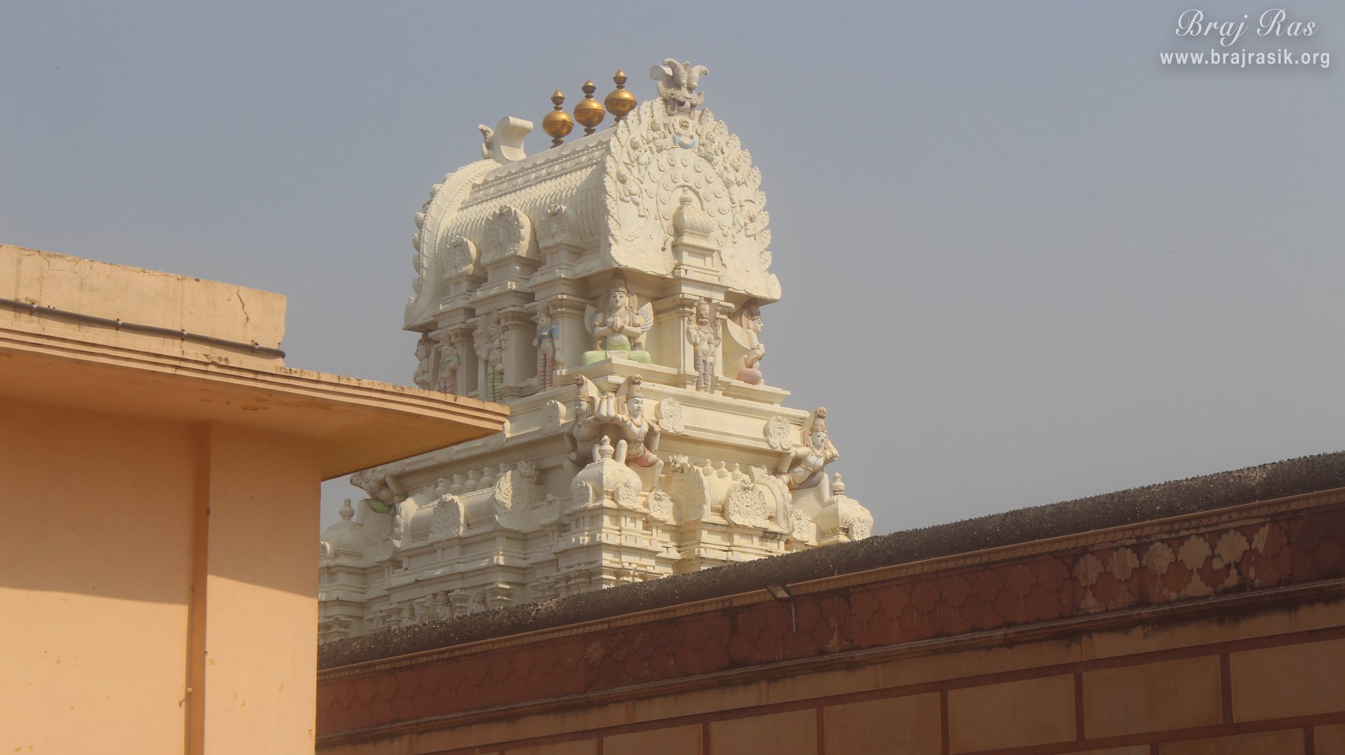 श्री रंगजी मंदिर, वृंदावन में सुंदर वास्तुकला का दृश्य