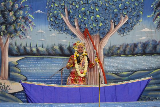 Darshan of Shri Krishna in a boat at Raas Leela Moments, Vrindavan