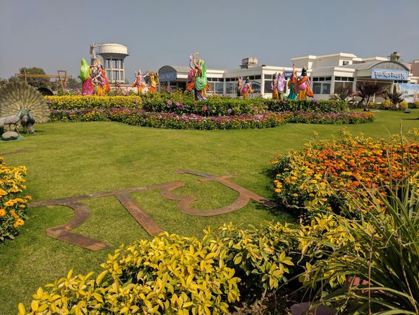 "Shri Radha" name written at Prem Mandir, Vrindavan.