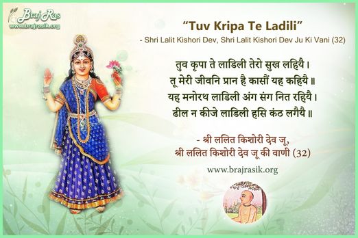 Tuv Kripa Te Ladili Tero Sukh Lahiyai - Shri Lalit Kishori Dev, Shri Lalit Kishori Dev Ju Ki Vani, Siddhant Ke Pad (32)