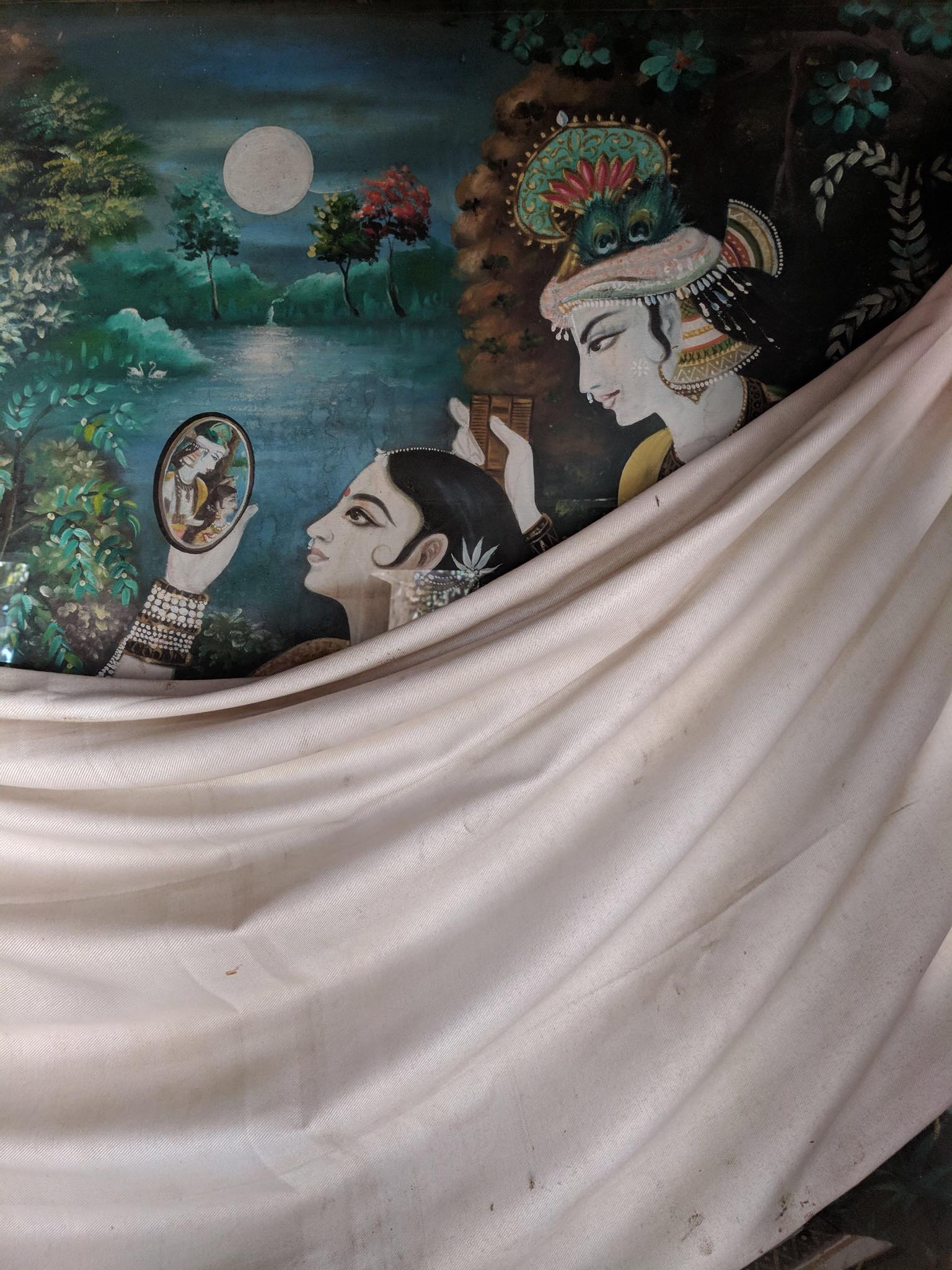 Portrait of Shri Radha Krishna Shringar Leela at Shringar Vat, Vrindavan