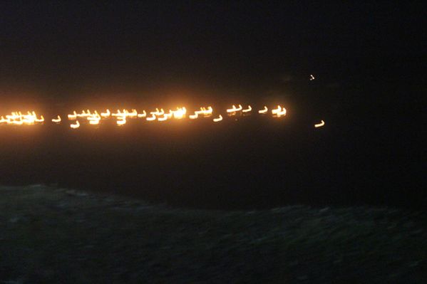 Small lamps floating in Shri Yamuna Ji, Vrindavan