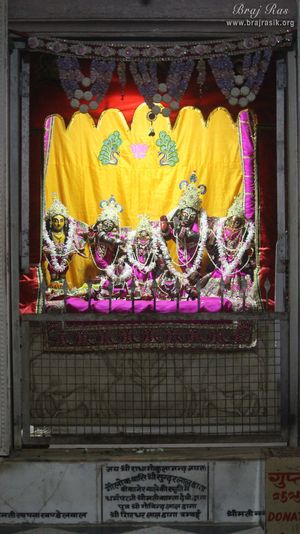 Deity darshan from jagamohana at Shri Radha Gokulananda Temple, Vrindavan