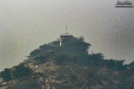 View of temple on mountain at Uncha Gaon - Lalita Sakhi's Village