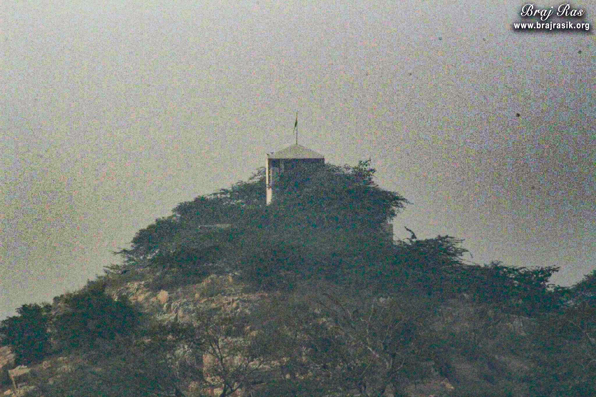 View of temple on mountain at Uncha Gaon - Lalita Sakhi's Village