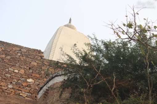 View of the temple from below at Uncha Gaon - Lalita Sakhi's Village