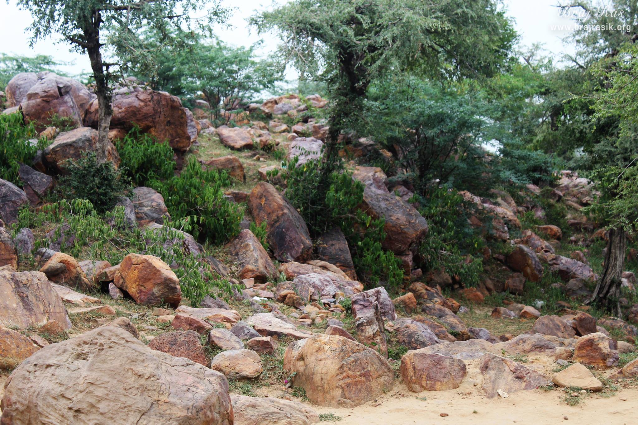 Divine darshan of the rocks at Giriraj Govardhan, Braj