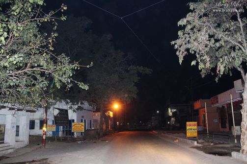 Another Night view of parikrama marg near Kali deh in Vrindavan
