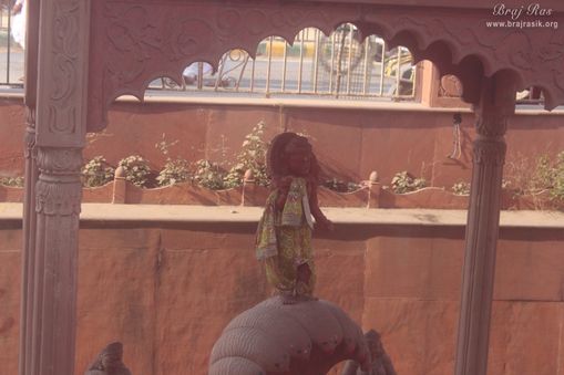 Shri Krishna's darshan of dancing on kaliya serpent in Kaliya Deh or Kaliya Ghat, Vrindavan
