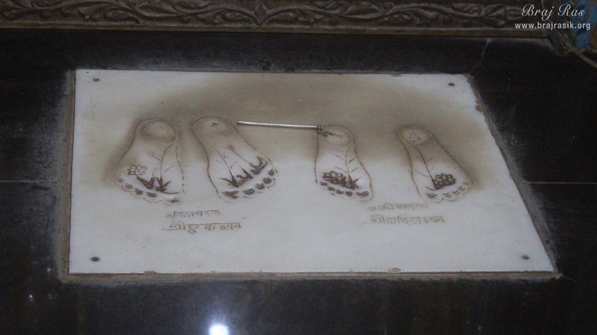 Close Charan darshan of Shri Radha Krishna at Banshi Vata, Vrindavan