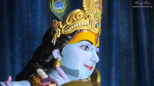 Side face darshan of Shri Krishna at Shyama Shyam Dham, Vrindavan