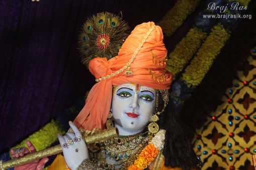 Beautiful face darshan of Shri Krishna at Shyama Shyam Dham, Vrindavan
