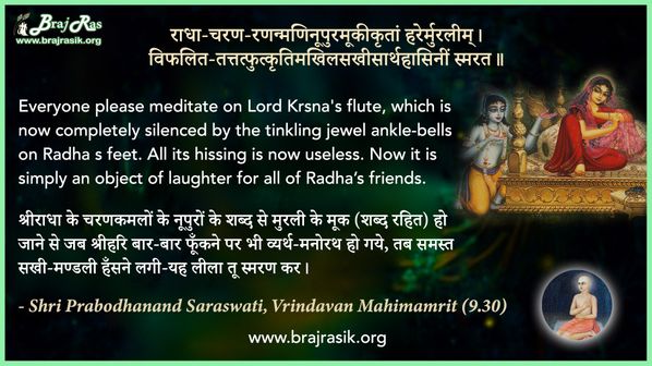 Radha-Charan-Rananmaninupuramukikritaam - Shri Prabodhanand Saraswati, Vrindavan Mahimamrit (9.30)