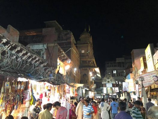 Banke Bihari Gali in night at Shri Bankey Bihari Temple, Vrindavan