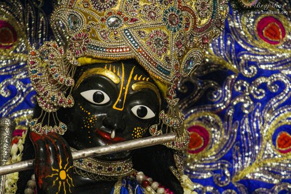 A nice face Darshan of Shri Krishna at Shriji Ka Mandir, Vrindavan