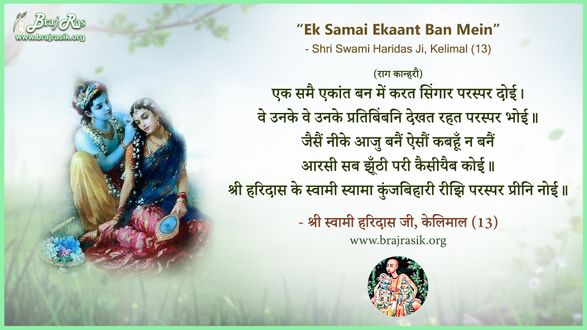 एक समै एकांत बन - श्री स्वामी हरिदास जी, केलीमाल (13)
